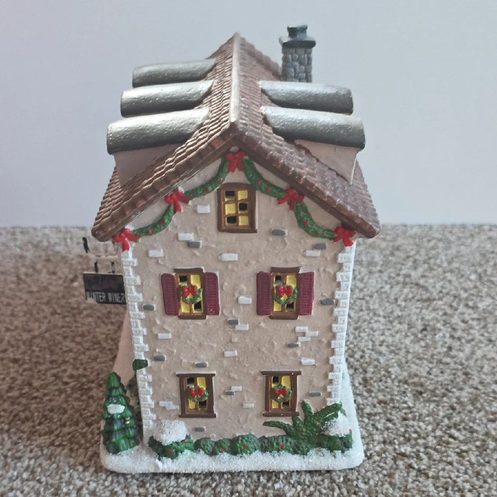 St. Nicholas Square Winter Winery - Festive Village House with Brown Roof